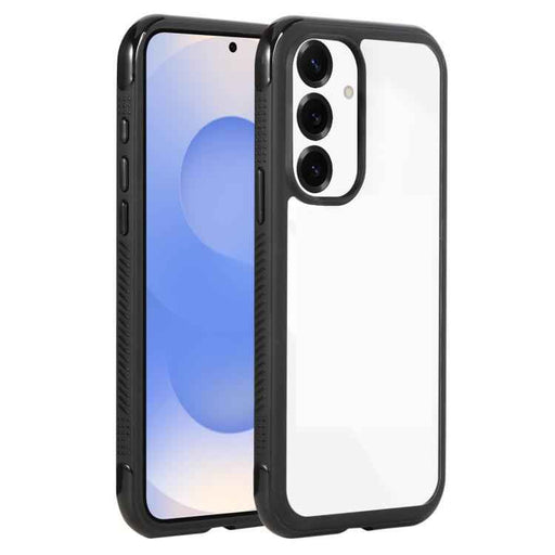For Samsung Galaxy S25 / S24 5G Solid Color Edge Transparency Acrylic TPU Phone Case(Black)