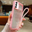 For Samsung Galaxy S25 / S24 5G Solid Color Edge Transparency Acrylic TPU Phone Case with Wrist Strap(Pink)
