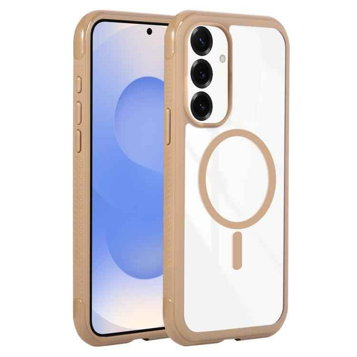 For Samsung Galaxy S25+ / S24+ 5G Solid Color Edge Transparency MagSafe Magnetic Phone Case(Brown)