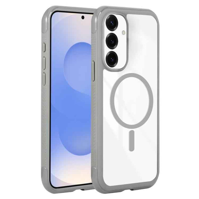 For Samsung Galaxy S25+ / S24+ 5G Solid Color Edge Transparency MagSafe Magnetic Phone Case(Grey)