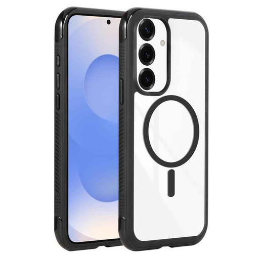 For Samsung Galaxy S25+ / S24+ 5G Solid Color Edge Transparency MagSafe Magnetic Phone Case(Black)