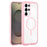 For Samsung Galaxy S25 Ultra / S24 Ultra 5G Solid Color Edge Transparency MagSafe Magnetic Phone Case(Pink)