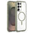 For Samsung Galaxy S25 Ultra / S24 Ultra 5G Solid Color Edge Transparency MagSafe Magnetic Phone Case(Army Green)
