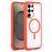 For Samsung Galaxy S25 Ultra / S24 Ultra 5G Solid Color Edge Transparency MagSafe Magnetic Phone Case(Red)