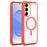 For Samsung Galaxy S25 / S24 5G Solid Color Edge Transparency MagSafe Magnetic Phone Case(Red)