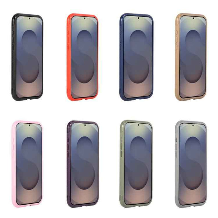 For Samsung Galaxy S25 / S24 5G Solid Color Edge Transparency MagSafe Magnetic Phone Case(Brown)