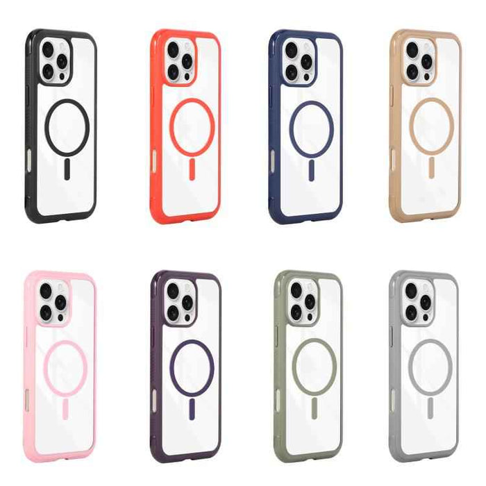 For Samsung Galaxy S25 / S24 5G Solid Color Edge Transparency MagSafe Magnetic Phone Case(Army Green)