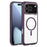 For iPhone 17 Pro Max Solid Color Edge Transparency MagSafe Magnetic Phone Case(Dark Purple)