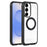 For Samsung Galaxy S25+ / S24+ 5G Solid Color Edge Transparency Rotation Holder MagSafe Phone Case(Black)