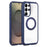 For Samsung Galaxy S25 Ultra / S24 Ultra 5G Solid Color Edge Transparency Rotation Holder MagSafe Phone Case(Royal Blue)