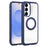 For Samsung Galaxy S25 / S24 5G Solid Color Edge Transparency Rotation Holder MagSafe Phone Case(Royal Blue)
