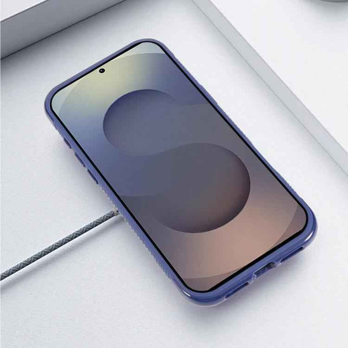For Samsung Galaxy S25 / S24 5G Solid Color Edge Transparency Rotation Holder MagSafe Phone Case(Grey)
