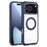 For iPhone 17 Pro Max Solid Color Edge Transparency Rotation Holder MagSafe Phone Case(Royal Blue)