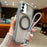 For Samsung Galaxy S25+ / S24+ 5G Solid Color Edge Transparency Rotation Holder MagSafe Phone Case with Wrist Strap(Grey)