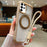 For Samsung Galaxy S25 Ultra / S24 Ultra 5G Solid Color Edge Transparency Rotation Holder MagSafe Phone Case with Wrist Strap(Brown)