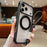 For iPhone 17 Pro Max Solid Color Edge Transparency Rotation Holder MagSafe Phone Case with Wrist Strap(Black)