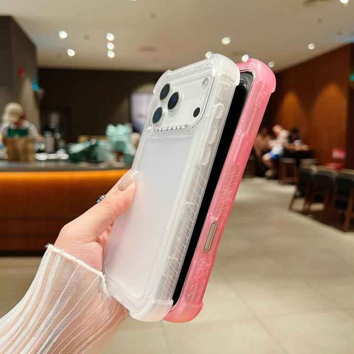 For iPhone 17 Pro Max Transparent Matte TPU Hybrid PC 3-in-1 Phone Case(Purple)