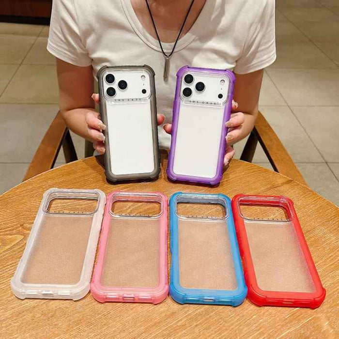 For iPhone 17 Pro Max Transparent Matte TPU Hybrid PC 3-in-1 Phone Case(White)