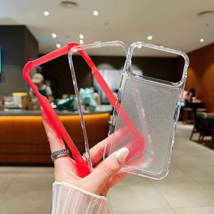 For iPhone 17 Pro Max Transparent Matte TPU Hybrid PC 3-in-1 Phone Case(Pink)
