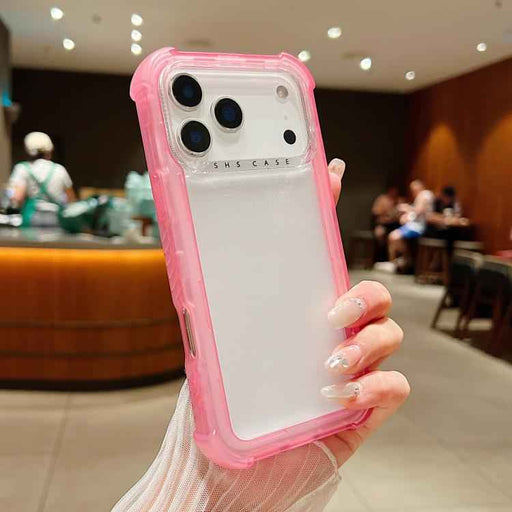 For iPhone 17 Pro Max Transparent Matte TPU Hybrid PC 3-in-1 Phone Case(Pink)