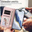 For iPhone 17 Pro Max Embossed Heart Cat Leather Phone Case with Hand Strap(Pink)