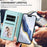 For iPhone 17 Pro Max Embossed Heart Cat Leather Phone Case with Hand Strap(Mint Green)