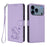 For iPhone 17 Pro Max Embossed Heart Cat Leather Phone Case with Hand Strap(Light Purple)