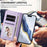 For iPhone 17 Pro Max Embossed Heart Cat Leather Phone Case with Hand Strap(Light Purple)