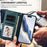 For iPhone 17 Pro Max Embossed Heart Cat Leather Phone Case with Hand Strap(Dark Green)