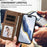 For iPhone 17 Pro Max Embossed Heart Cat Leather Phone Case with Hand Strap(Brown)
