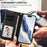 For iPhone 17 Pro Max Embossed Heart Cat Leather Phone Case with Hand Strap(Black)