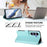 For Samsung Galaxy S25+ / S24+ 5G Embossed Heart Cat Leather Phone Case with Hand Strap(Mint Green)