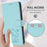For Samsung Galaxy S25 FE 5G Embossed Heart Cat Leather Phone Case with Hand Strap(Mint Green)