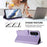 For Samsung Galaxy S25 FE 5G Embossed Heart Cat Leather Phone Case with Hand Strap(Light Purple)