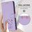 For Samsung Galaxy S25 FE 5G Embossed Heart Cat Leather Phone Case with Hand Strap(Light Purple)