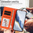 For Samsung Galaxy S25 FE 5G Embossed Heart Cat Leather Phone Case with Hand Strap(Orange)