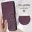 For Samsung Galaxy S25 FE 5G Embossed Heart Cat Leather Phone Case with Hand Strap(Dark Purple)
