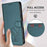 For Samsung Galaxy S25 FE 5G Embossed Heart Cat Leather Phone Case with Hand Strap(Dark Green)