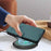 For Samsung Galaxy S25 FE 5G Embossed Heart Cat Leather Phone Case with Hand Strap(Dark Green)