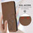 For Samsung Galaxy S25 FE 5G Embossed Heart Cat Leather Phone Case with Hand Strap(Brown)