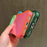For iPhone 17 Pro Color Contrast Lens Frame Transparent TPU Phone Case(Rose Red+Green)