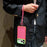 For iPhone 17 Pro Max Color Contrast Lens Frame Transparent TPU Phone Case with Lanyard(Purple+Green)