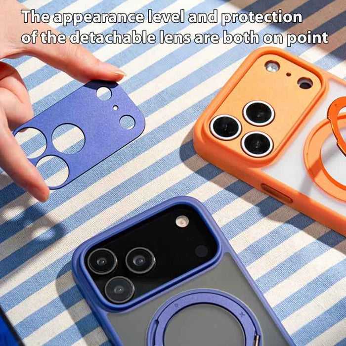 For iPhone 17 Pro Max MOMAX Magsafe Magnetic Metal Rotating Holder Phone Case(Orange)