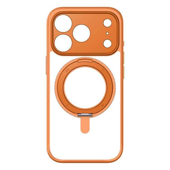 For iPhone 17 Pro Max MOMAX Magsafe Magnetic Metal Rotating Holder Phone Case(Orange)