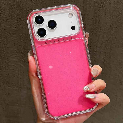 For iPhone 17 Pro Max Glitter Powder 3-in-1 TPU + PC Phone Case(Rose Red)