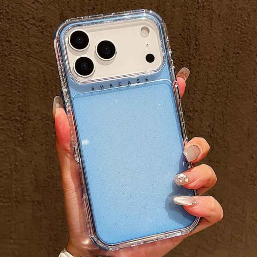 For iPhone 17 Pro Glitter Powder 3-in-1 TPU + PC Phone Case(Blue)