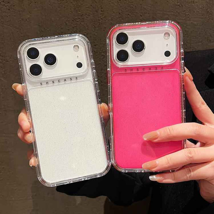 For iPhone 17 Pro Max Glitter Powder 3-in-1 TPU + PC Phone Case(Rose Red)