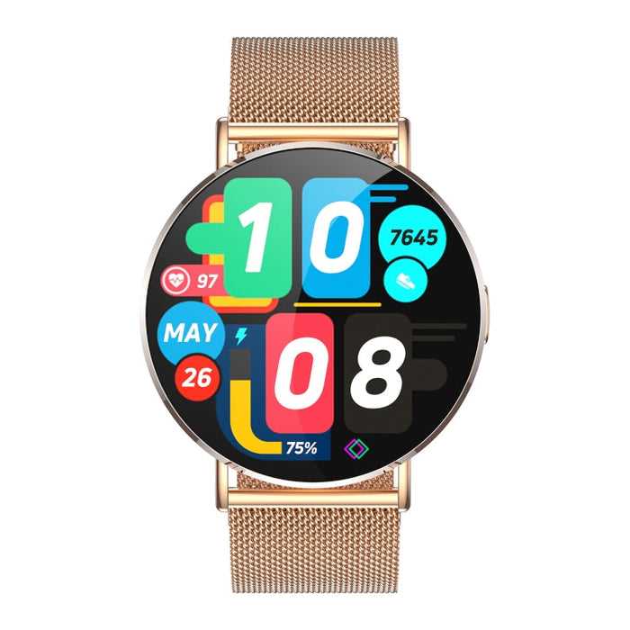 KM88 1.32 inch Color Screen Smart Watch, Support Bluetooth Call / Health Monitoring(Gold) PhonoClean