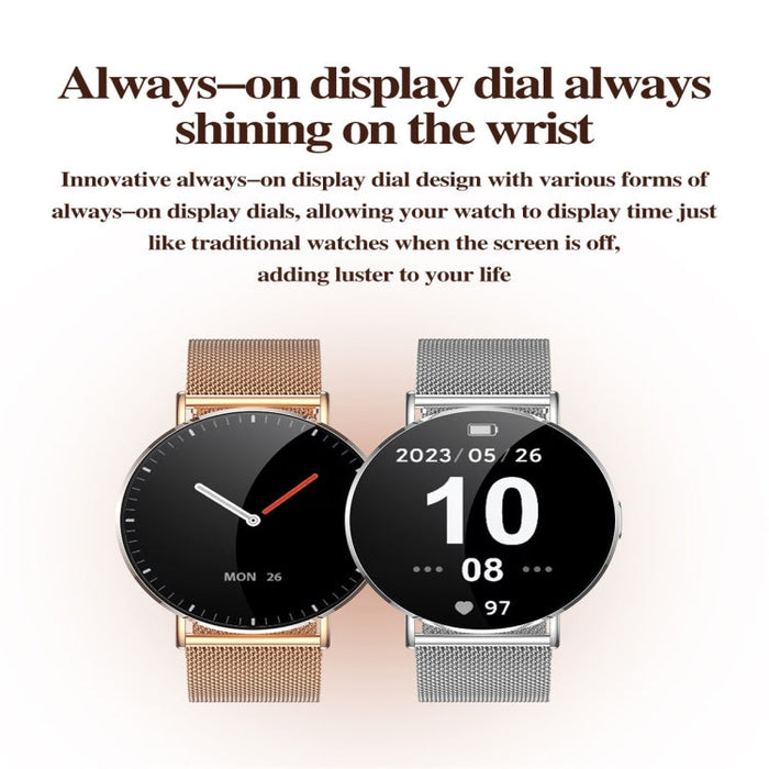 KM88 1.32 inch Color Screen Smart Watch, Support Bluetooth Call / Health Monitoring(Gold) PhonoClean