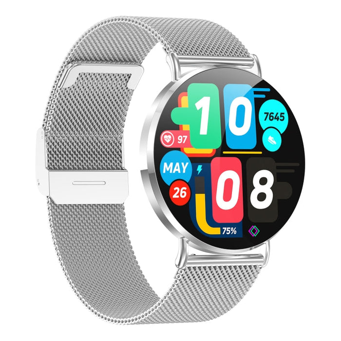 KM88 1.32 inch Color Screen Smart Watch, Support Bluetooth Call / Health Monitoring(Silver) PhonoClean